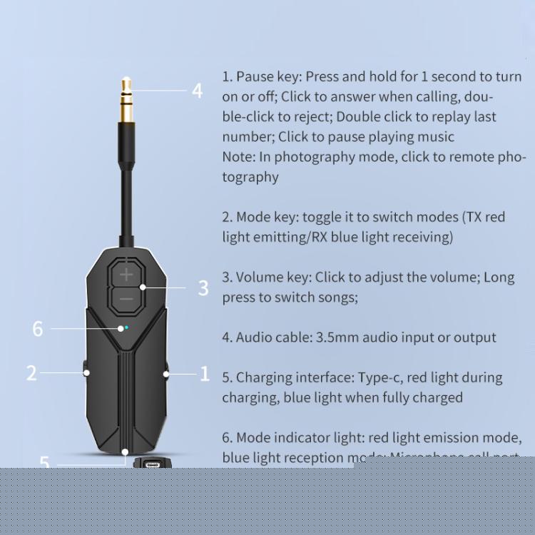 2 In 1 Aux Car Bluetooth 5.4 Audio Receiver Transmitter, M126