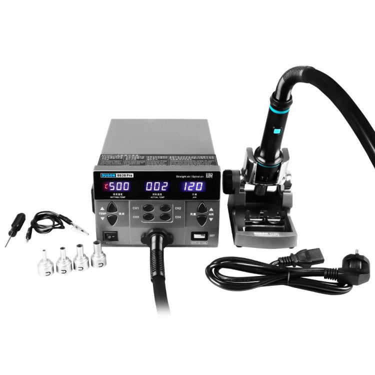 SUGON 8630 Pro Large Wind Power Cell Phone Repair CPU Digital Display Hot Air Soldering Station, EU Plug, US Plug