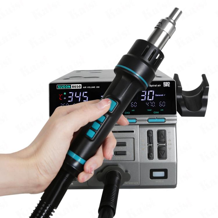 SUGON 8650 1300W Hot Air Soldering Station Big Wind Power Maintenance Motherboard CPU Desoldering Station, With 7 Air Nozzles, With 4 Air Nozzles