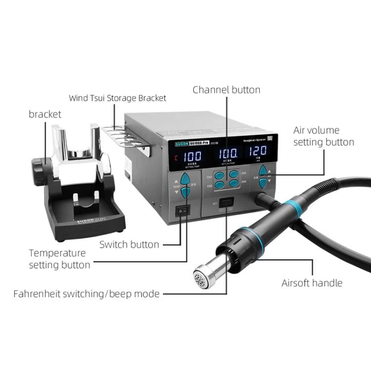 SUGON 8610DX-Pro 1000W Digital Display Hot Air Welding Station Cell Phone Repair Welding, EU Plug, US Plug