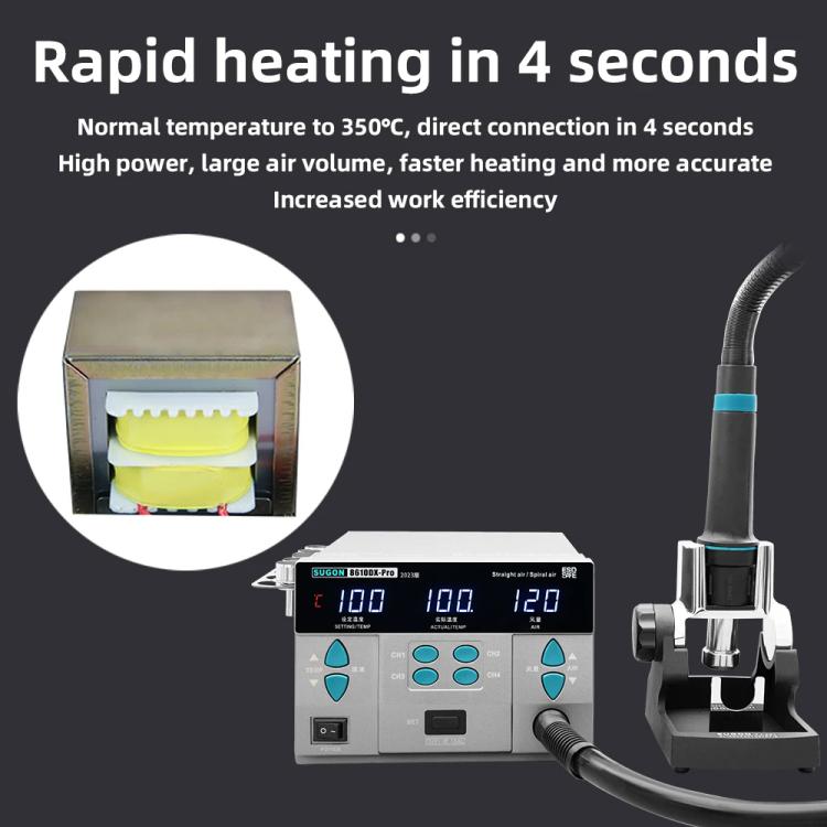 SUGON 8610DX-Pro 1000W Digital Display Hot Air Welding Station Cell Phone Repair Welding, EU Plug, US Plug