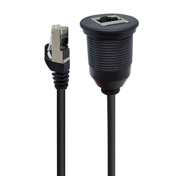 RJ45 CAT5e Ultra Category 5 Cable Round Single Port Male To Female Car Waterproof Cable, 1m RJ45