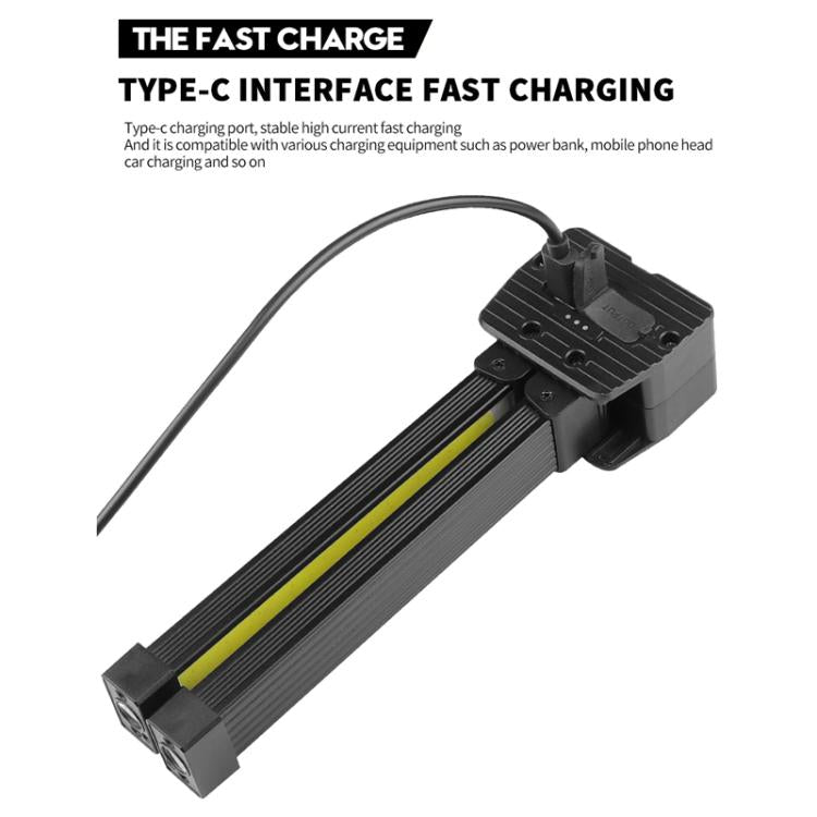 Double-Sided COB 90-Degree Folding Work Light Magnet With Hook Maintenance Light