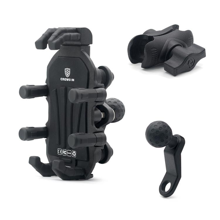 Motorcycle Rearview Mirror Mount Aluminum Alloy Shock-absorbing Mobile Phone Holder, CS-1990B1