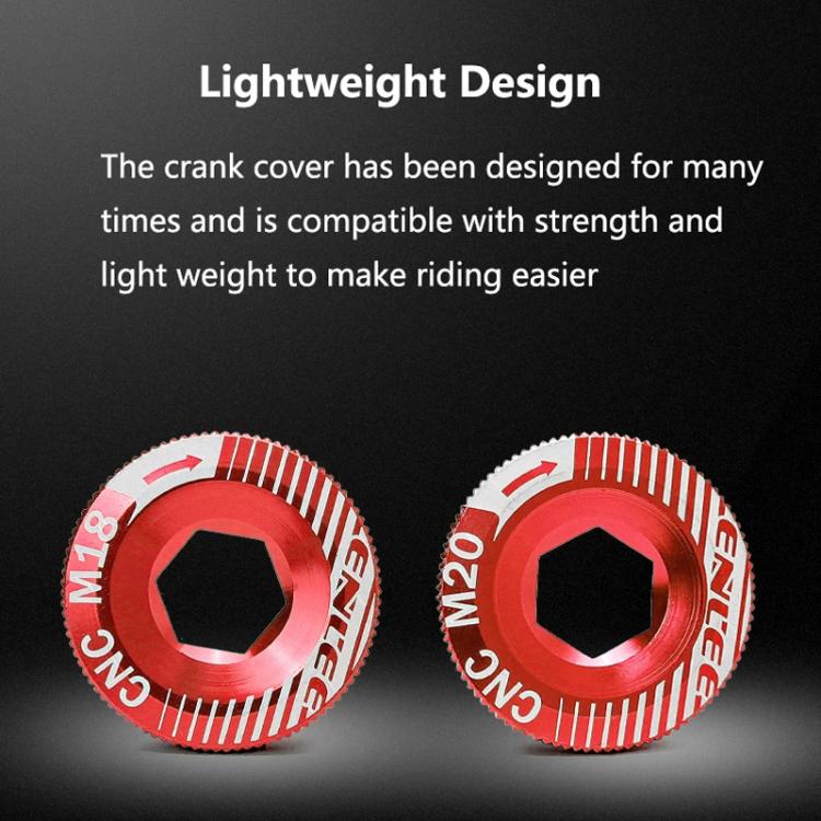 ENLEE Aluminum Bicycle Crank Cover Crank Screws, M18 Black, M18 Red, M18 Blue, M18 Gold, M20 Black, M20 Red, M20 Blue, M20 Gold