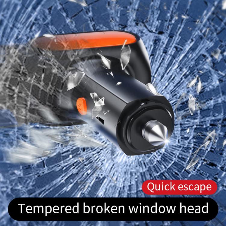HD001 Portable Multifunctional Car Cordless Vacuum Cleaner Safety Hammer Suction Blower All In One Machine, Brushed, Brushless