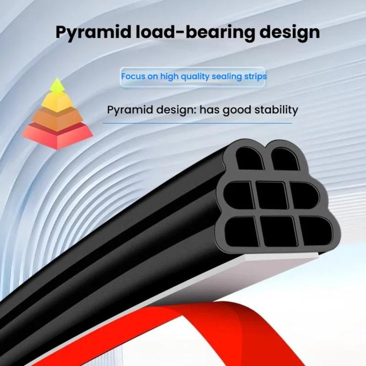 Three-layer Eight-hole Car Door Seam Waterproof Sealing Sound Insulation Strip, For Car Door 5m