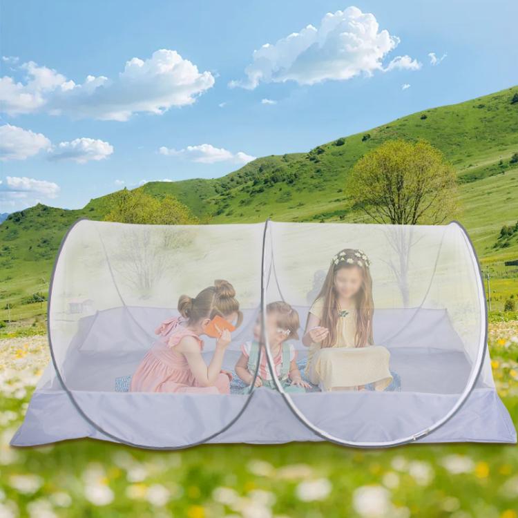 Camping Outdoor Gathering Mosquito Net Free Installation Portable Travel Encrypted Mesh Anti-mosquito Tent, Black Mesh, White Mesh
