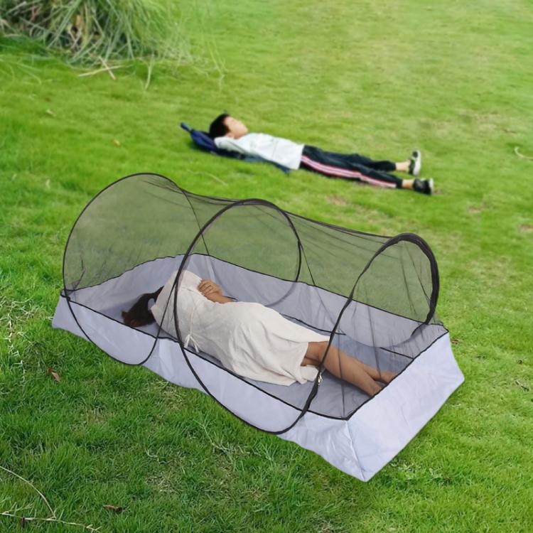 Camping Outdoor Gathering Mosquito Net Free Installation Portable Travel Encrypted Mesh Anti-mosquito Tent, Black Mesh, White Mesh