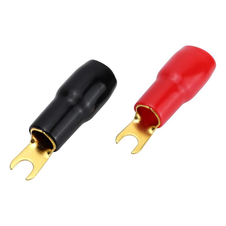 Car Audio Modification Brass Terminal Insulation Soft Sheath Set, 4 Pairs / Set