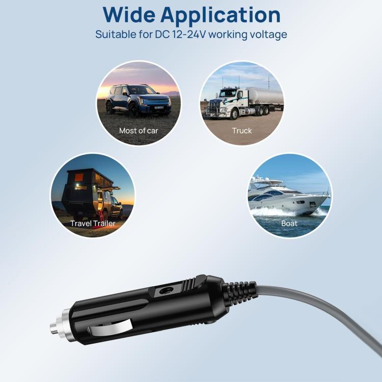 Mini Car Charger Cigarette Lighter To DC5.5 x 2.1mm Car Waterproof Power Cable, EDUP EP-SK0101 2m, EDUP EP-SK0101 3m, EDUP EP-SK0101 5m