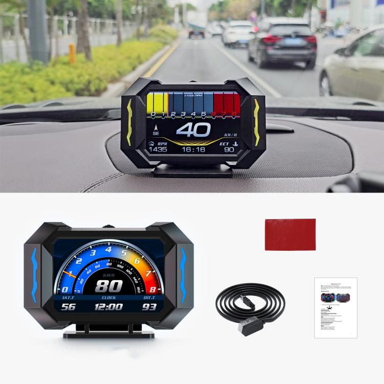 P25 Car HUD Head-up Display OBD+GPS LCD Multifunctional Instrument, P25