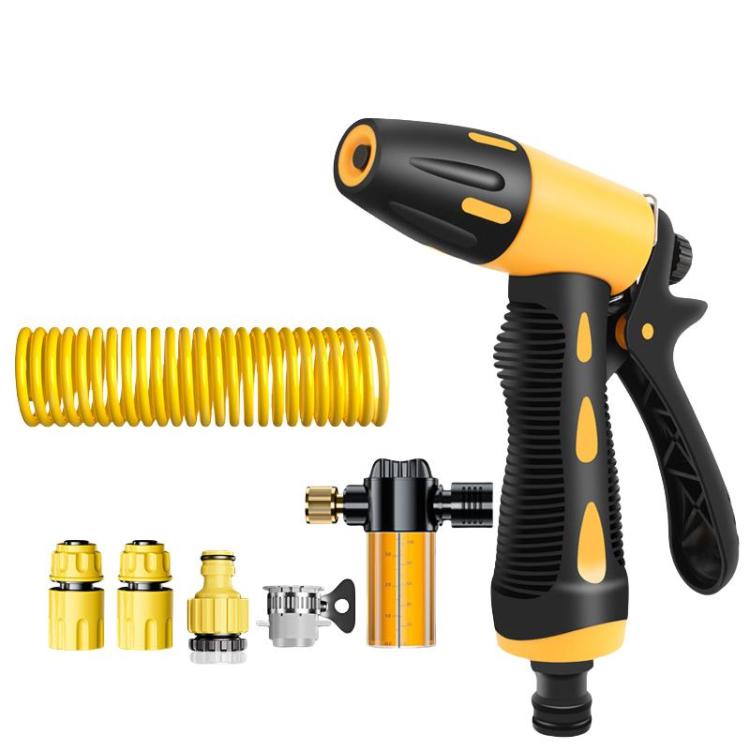 High-pressure Car Wash Sprinkler Household Spray Nozzle Rinse Watering Car Cleaning Tools, No Fittings, With Connectors+10m Spring Tube, With Connectors+20m Spring Tube, With Connectors+30m Spring Tube, With Connectors+10m Spring Tube+Foam Jug         ...