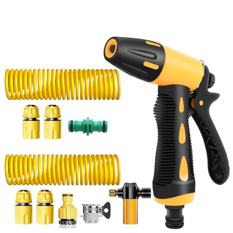High-pressure Car Wash Sprinkler Household Spray Nozzle Rinse Watering Car Cleaning Tools, No Fittings, With Connectors+10m Spring Tube, With Connectors+20m Spring Tube, With Connectors+30m Spring Tube, With Connectors+10m Spring Tube+Foam Jug         ...