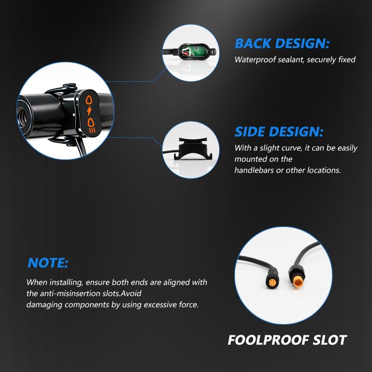 40W Motorcycle Wired Switch Integrated Waterproof Demon Eye Spotlight, Blue Light