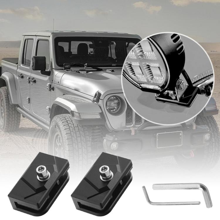 For Trucks SUVs Car Adjustable Aluminum Pillar Cover LED Work Light Pod Mounting Bracket Kit, 1pair
