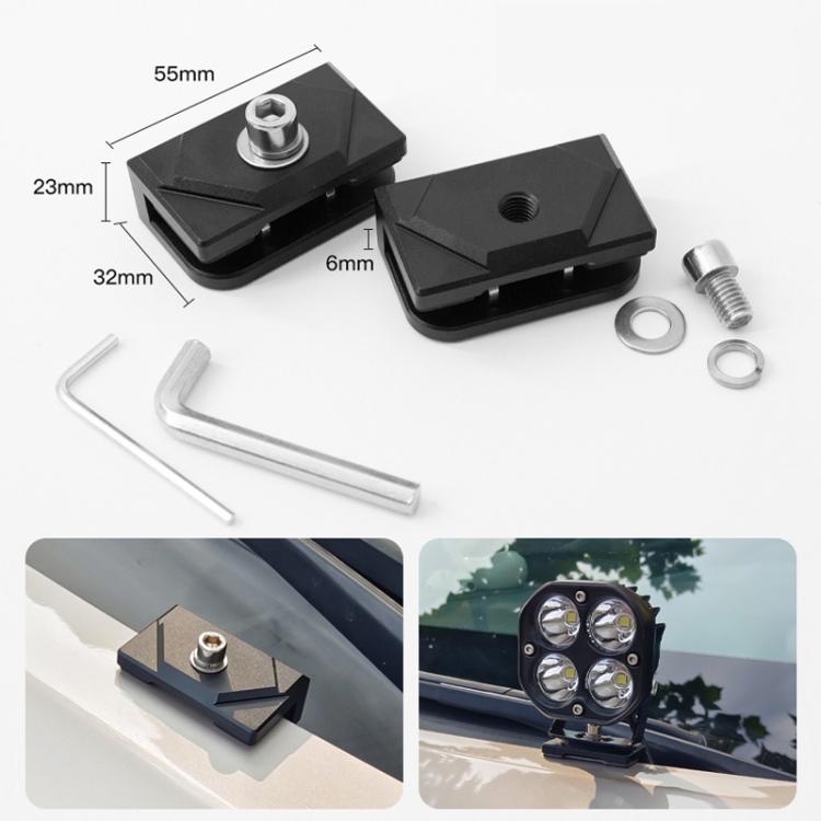 For Trucks SUVs Car Adjustable Aluminum Pillar Cover LED Work Light Pod Mounting Bracket Kit, 1pair