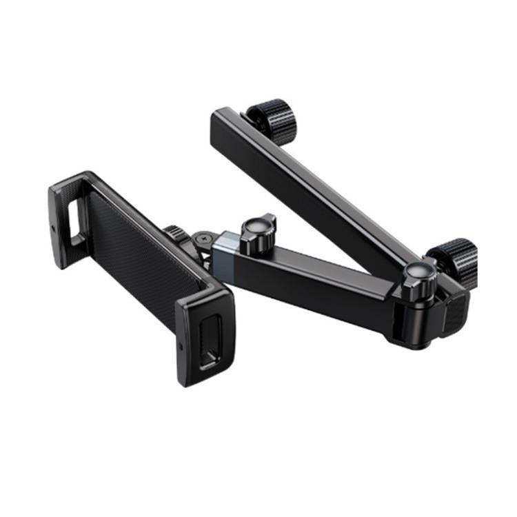 Telescopic Car Rear Pillow Phone Tablet Holder 2-Section Folding Headrest Bracket, 2-Section Plastic, 2-Section Iron