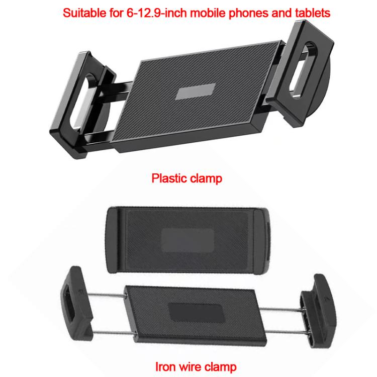 Telescopic Car Rear Pillow Phone Tablet Holder 2-Section Folding Headrest Bracket, 2-Section Plastic, 2-Section Iron