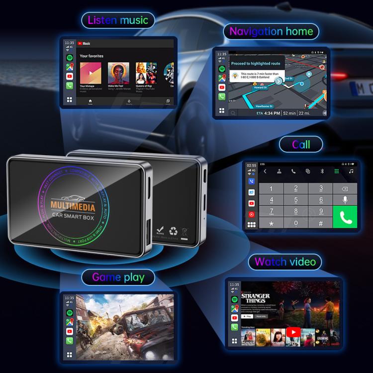 BY971 Wireless CarPlay Adapter 3-In-1 Car TV Stick HDMI Out Sync For Laptop/TV, 2+16G, 4+32G