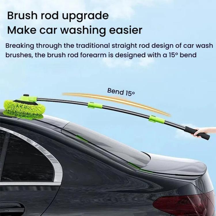 SUITU LS-444 Three-section Curved Car Wash Brush Chenille Car Wash Mop, Black Green