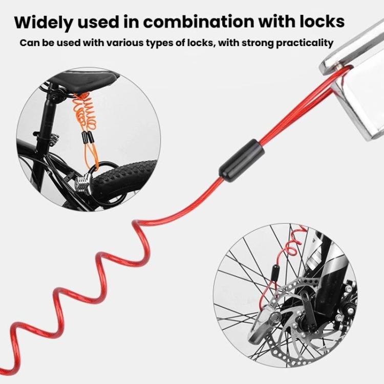 Bicycle Disc Brake Lock Portable Motorcycle Reminder Rope Lock Accessories, Red, Black, Blue