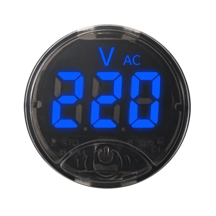 LED Digital Display Circular Voltage Meter, Red DC 7-120V, Green DC 7-120V, Blue DC 7-120V, White DC 7-120V, Red AC 65-265V, Green AC 65-265V, Blue AC 65-265V, White AC 65-265V