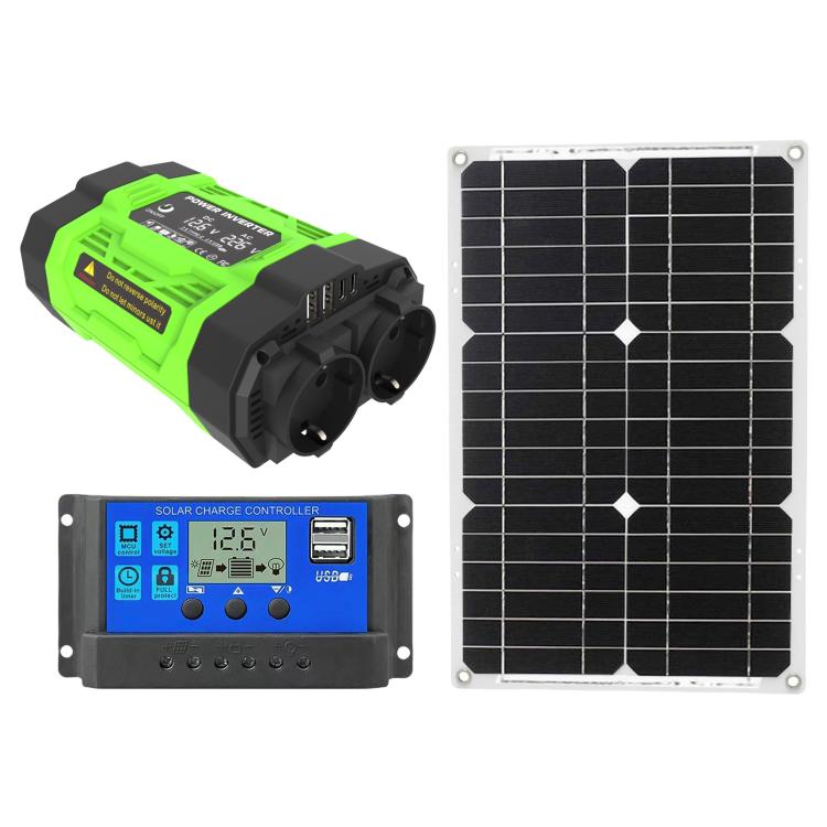 Gurxun Modified Wave Inverter With 18W Solar Panel + 30A Controller Dual Socket + 2 USB + 2 Type-C Ports, 300W Universal Socket 12V To 220V, 300W Universal Socket 12V To 110V, 300W EU Plug 12V To 220V, 300W US Plug 12V To 110V                          ...