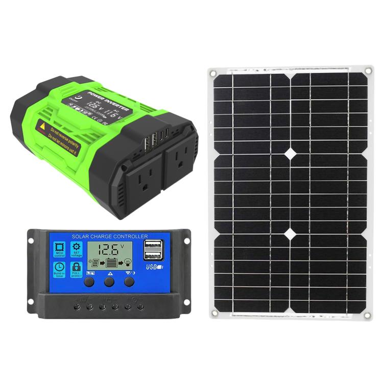 Gurxun Modified Wave Inverter With 18W Solar Panel + 30A Controller Dual Socket + 2 USB + 2 Type-C Ports, 300W Universal Socket 12V To 220V, 300W Universal Socket 12V To 110V, 300W EU Plug 12V To 220V, 300W US Plug 12V To 110V                          ...