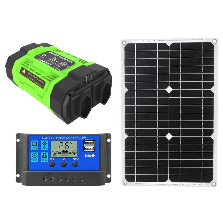 Gurxun Modified Wave Inverter With 18W Solar Panel + 30A Controller Dual Socket + 2 USB + 2 Type-C Ports, 300W Universal Socket 12V To 220V, 300W Universal Socket 12V To 110V, 300W EU Plug 12V To 220V, 300W US Plug 12V To 110V                          ...