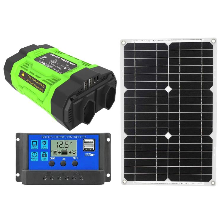 Gurxun Modified Wave Inverter With 18W Solar Panel + 30A Controller Dual Socket + 2 USB + 2 Type-C Ports, 300W Universal Socket 12V To 220V, 300W Universal Socket 12V To 110V, 300W EU Plug 12V To 220V, 300W US Plug 12V To 110V                          ...