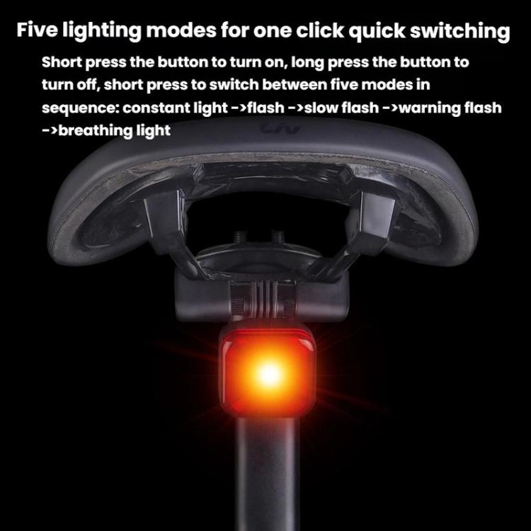 Bicycle Charging Taillights Smart Brake Sensing Taillights Night Riding Waterproof Warning Lights, Seat Cushion, Seat Post