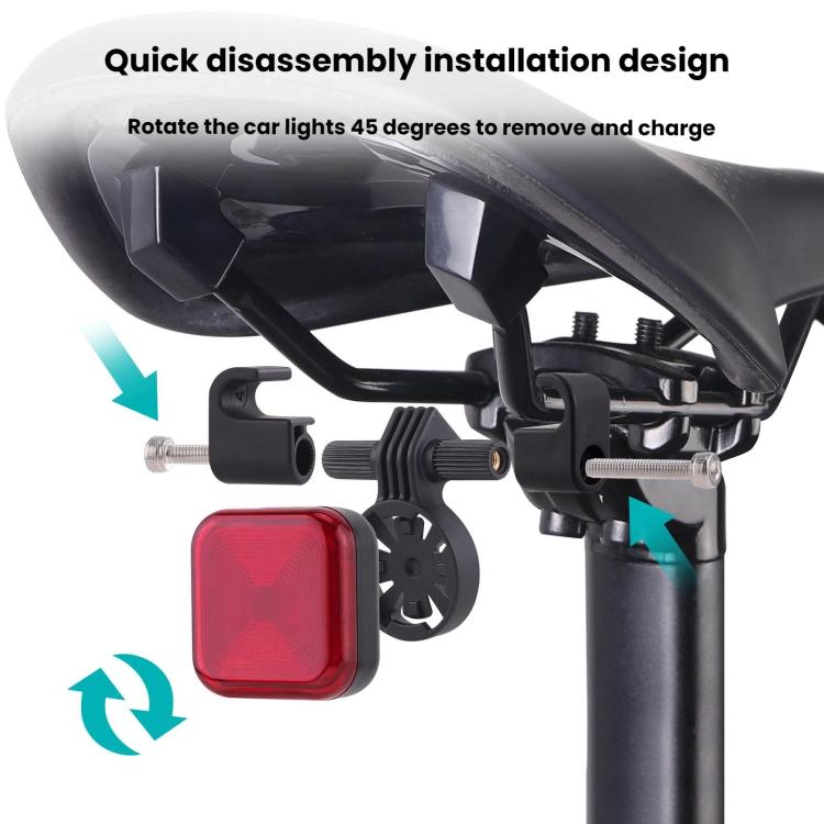 Bicycle Charging Taillights Smart Brake Sensing Taillights Night Riding Waterproof Warning Lights, Seat Cushion, Seat Post