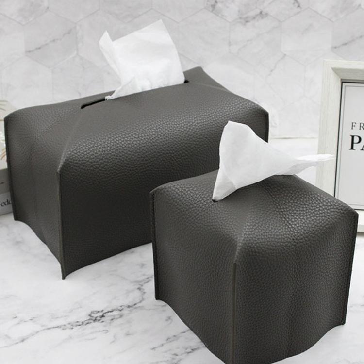 Square Leather Paper Towel Box Paper Towel Bedroom Tissue Box, 24x12.5x12.5cm, 12.5x12.5x12cm