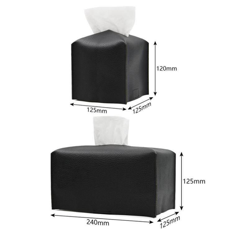 Square Leather Paper Towel Box Paper Towel Bedroom Tissue Box, 24x12.5x12.5cm, 12.5x12.5x12cm