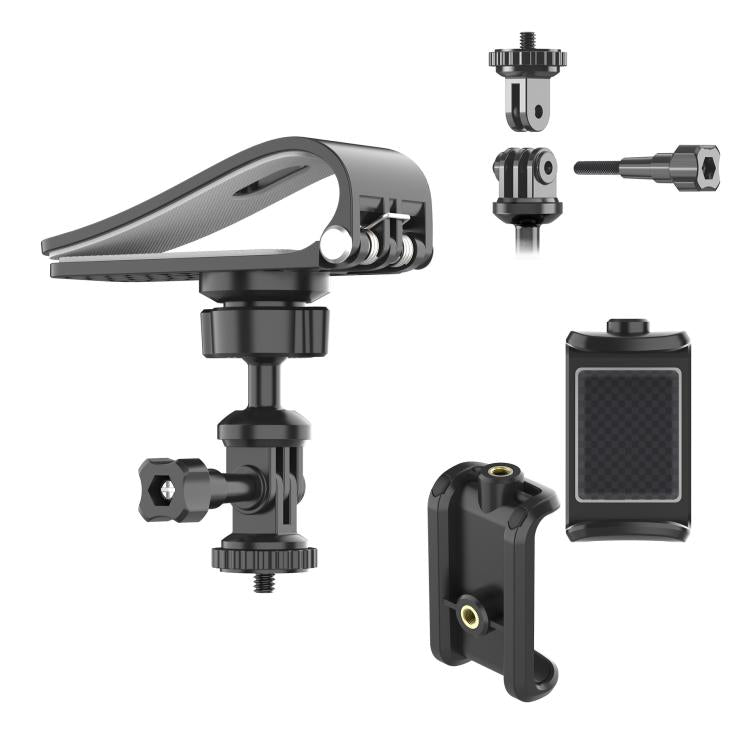 Car Sun Visor Bracket Panoramic Sports Camera Phone Vehicle Mount Base, With Phone Clip