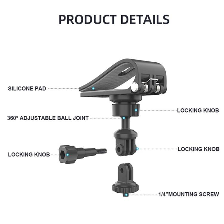 Car Sun Visor Bracket Panoramic Sports Camera Phone Vehicle Mount Base, With Phone Clip