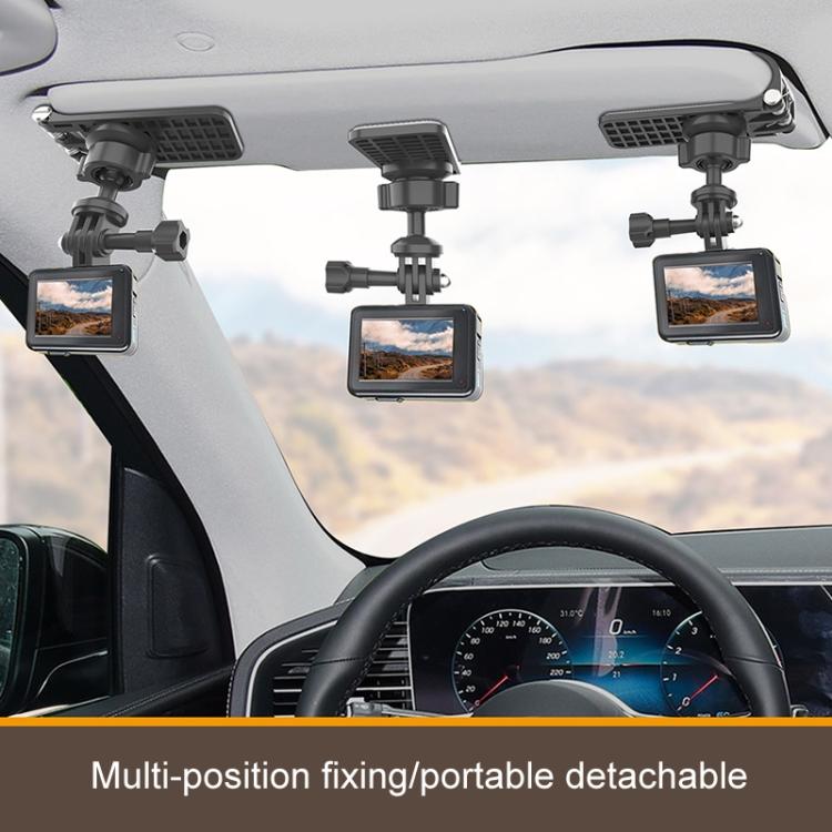 Car Sun Visor Bracket Panoramic Sports Camera Phone Vehicle Mount Base, With Phone Clip