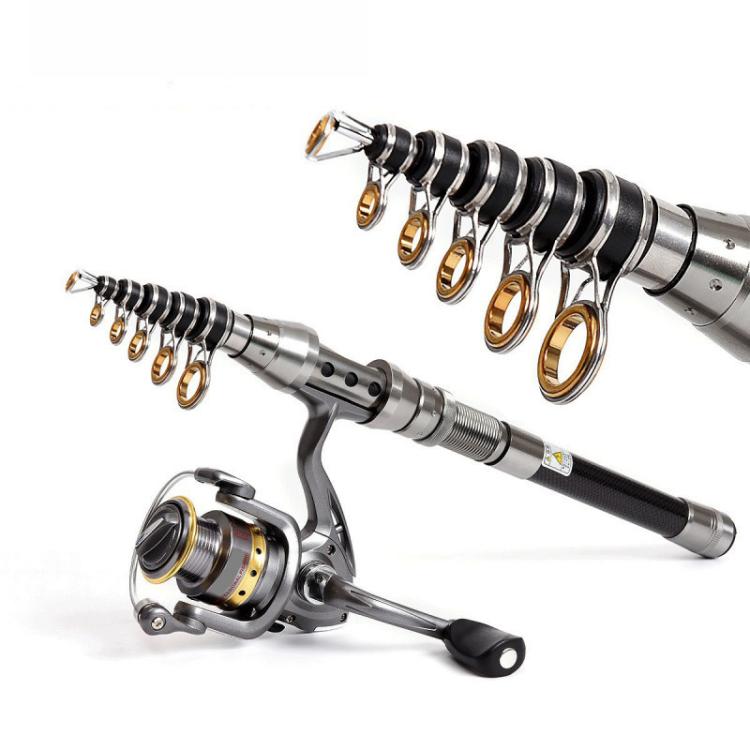 TOPLINE TACKLE Ultra-short Mini Carbon Fishing Rod Retractable Handle Telescopic Fishing Rod, 1.5m, 1.8m, 2.1m, 2.4m