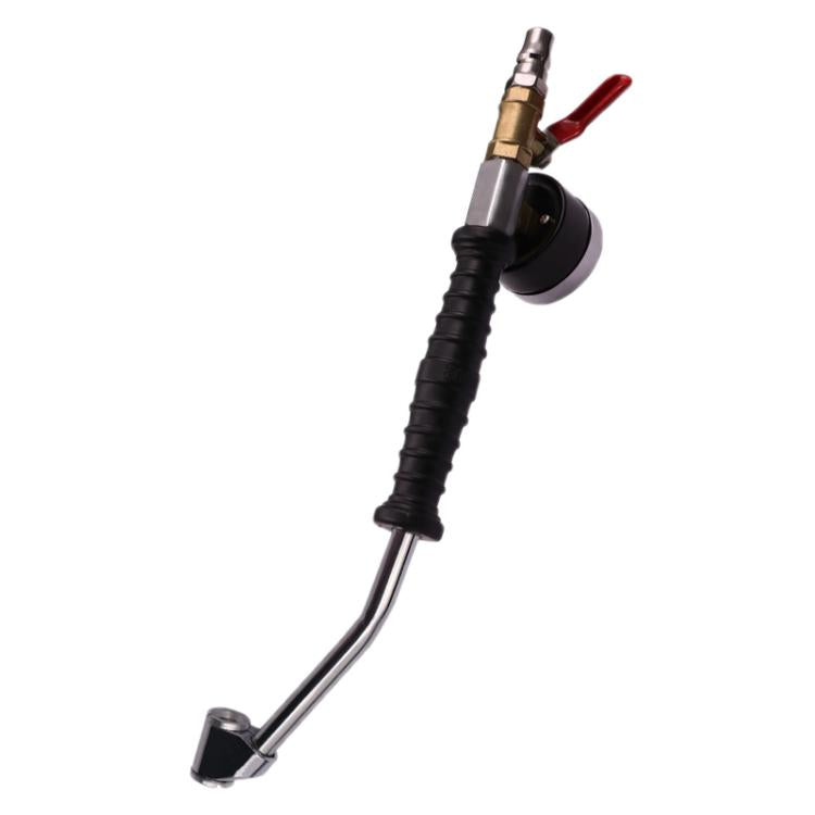 Truck Tire Extended Quick-Inflation Rod With Tire Pressure Gauge