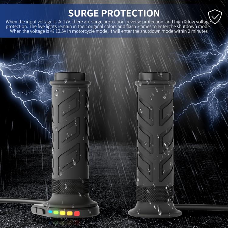 WUPP Rainbow Light Heated Motorcycle Handlebar Grips With Memory Function, CS-2147A2