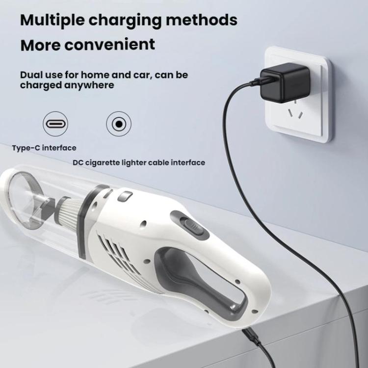Car-mounted High-power Strong Suction Cordless Vacuum Cleaner, White 5500PA, White Brushless 12000PA