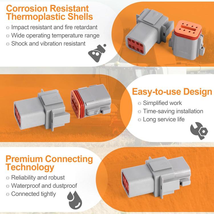 603pcs /Set DT Connector Kit with 2/3/4/6/8/12 Pin DT Connectors and Extraction Tools, 603pcs /Set