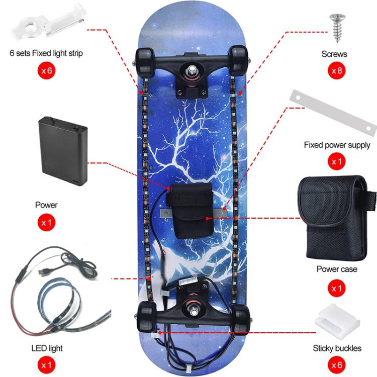Scooter Chassis RGB Ambient Lighting Strip With Battery Compartment, 0.5m 9 Lights, 0.5m 15 Lights, 0.5m 30 Lights