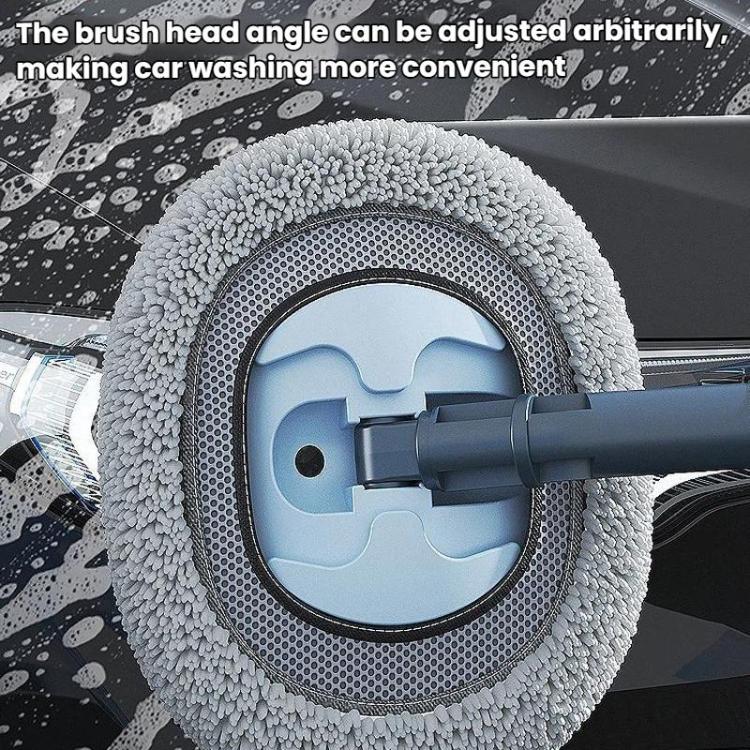 Soft Bristle Curved Rod Telescopic Car Washing Mop Car Dusting Brush Car Cleaning Tools, White