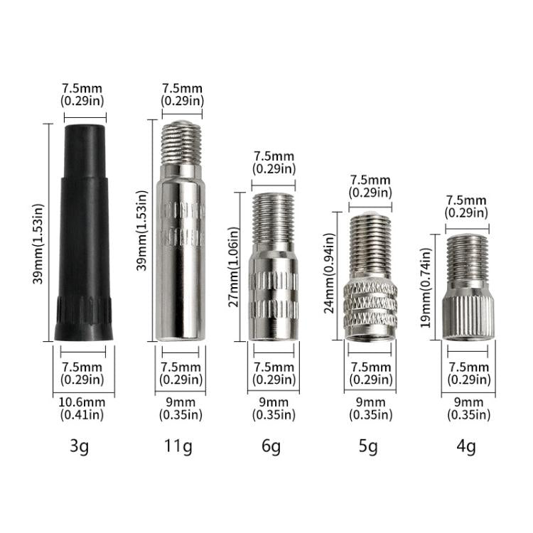 10pcs Automobile America Valve Core Inflation Extension Cap, 19mm, 39mm, Plastic 39mm, Double Safety 24mm