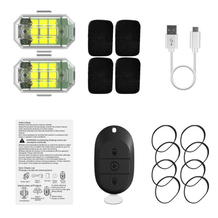 M3 Motorcycle Bicycle Drone Strobe Light Waterproof Wireless Remote Control Anti-Tailgating Light, 4 Lights + Remote Control, 2 Lights + Remote Control, 1 Light + Remote Control
