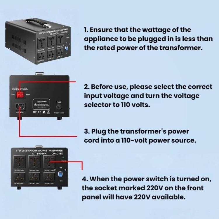 Toroidal Power Transformer Portable Household Power Converter US Plug, DT-500VA, DT-800VA, DT-1000VA, DT-2000VA, DT-3000VA, DT-5000VA
