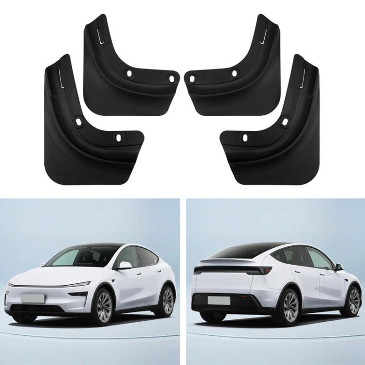 4pcs TPE Soft Rubber Car Tire Mudguard, For Tesla 2025+ MODEL Y JUNIPER TPE Material
