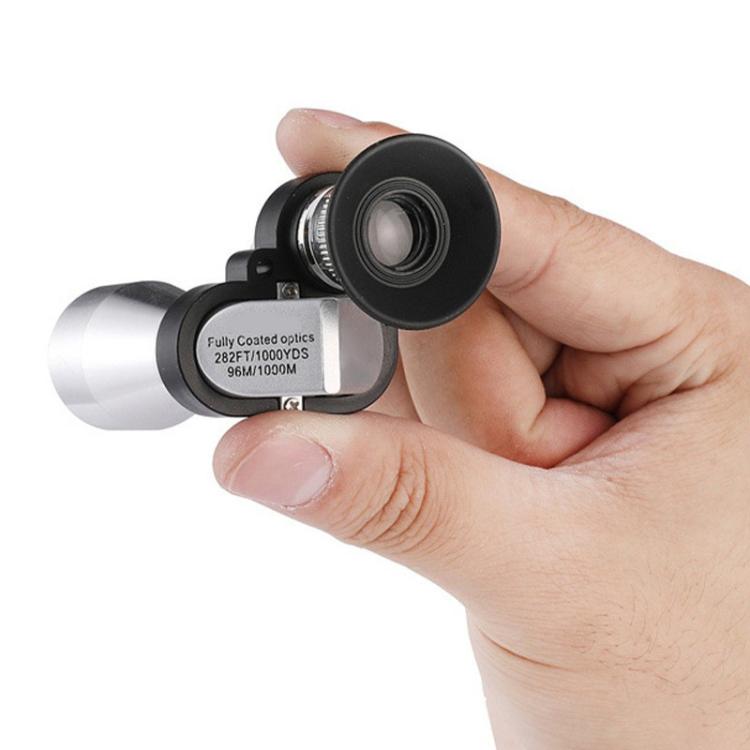 8x HD Low-Light Night Vision Mini Monocular Portable Metal Compact Angled Monocular, Single, With Phone Holder, With Phone Holder And Tripod
